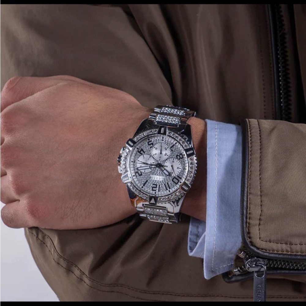 Guess Mens Silver Tone Multi-Function Stainless C… - image 6